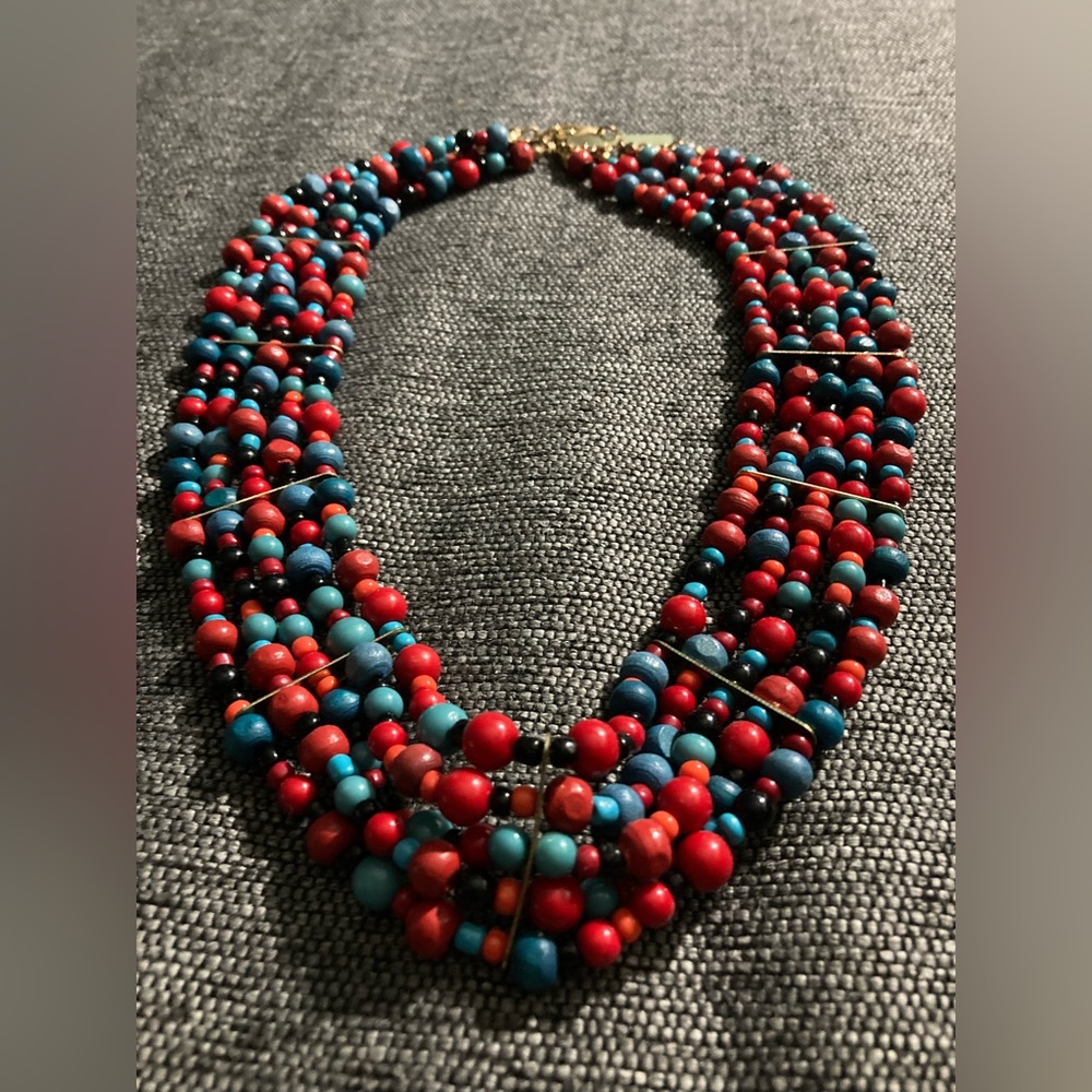 Colorful Wood Bead Necklace
